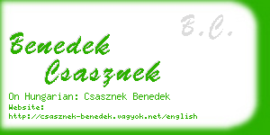 benedek csasznek business card